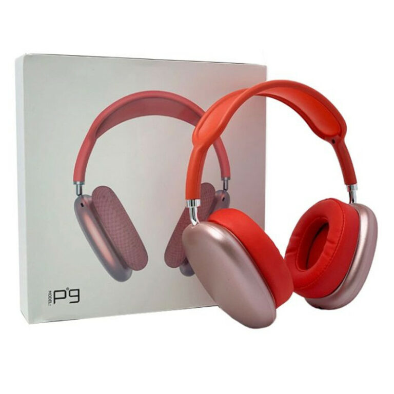 casque-sans-fil-p9-bluetooth-avec-emplacement-carte-memoire-rouge